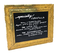 www.classicvintagerentals.com ? 1845 - Annabelle Gold Frame, shown as chalkboard
