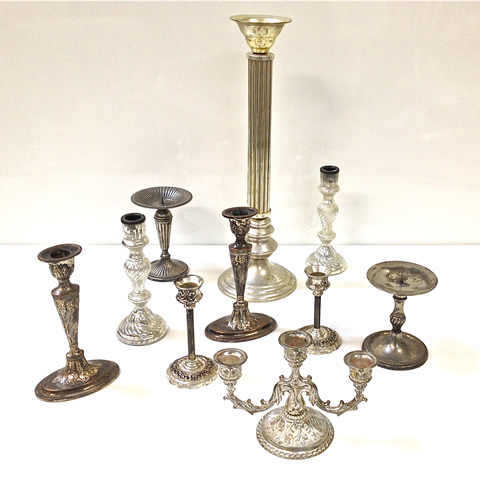 www.classicvintagerentals.com  3357 - Assorted Silver Candle