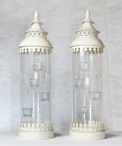 www.classicvintagerentals.com  4355 - White Metal Lanterns