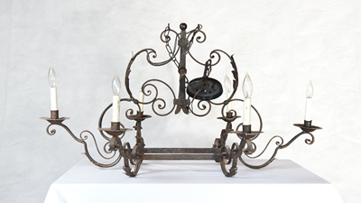 Wrought Iron Chandelierawww.classicvintagerentals.com  4384 - Wrought Iron Chandelier