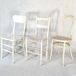 Assorted White Wood Chairs