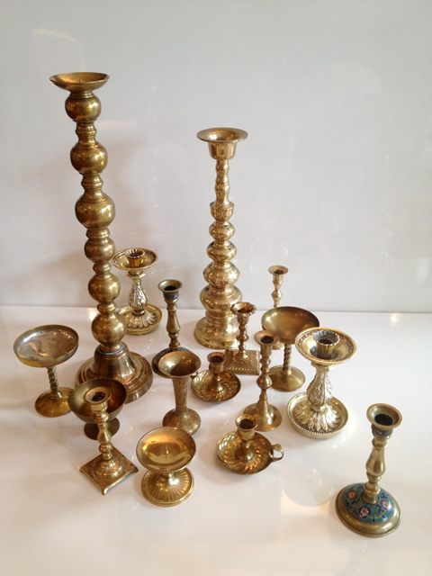 www.classicvintagerentals.com  5131 - Assorted Brass Candle Holders
