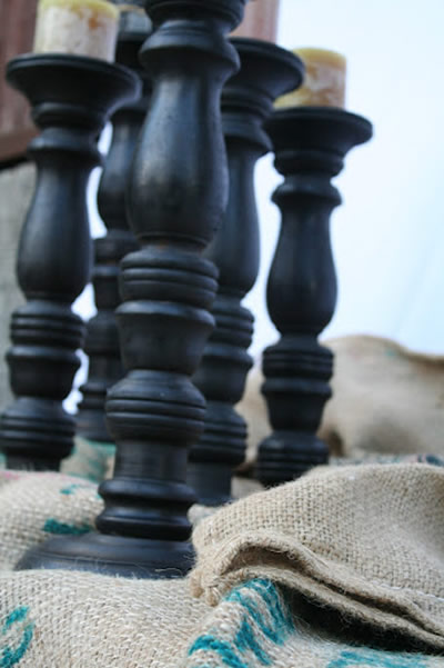 www.classicvintagerentals.com  5171 - Wooden Candle Sticks