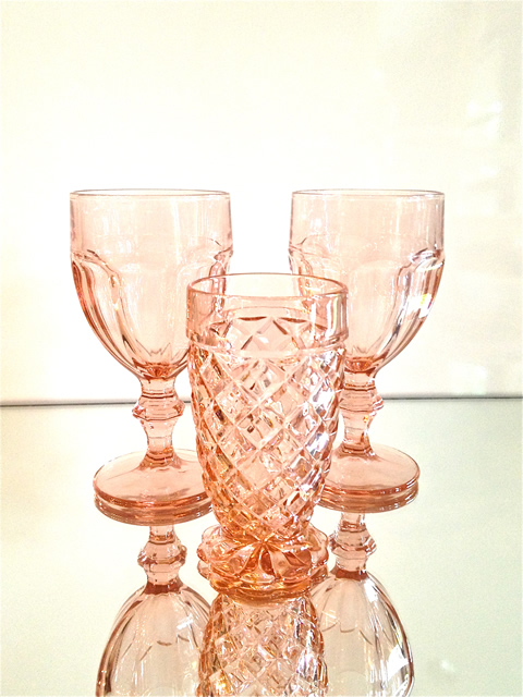 www.classicvintagerentals.com  5836 - Pink Goblets