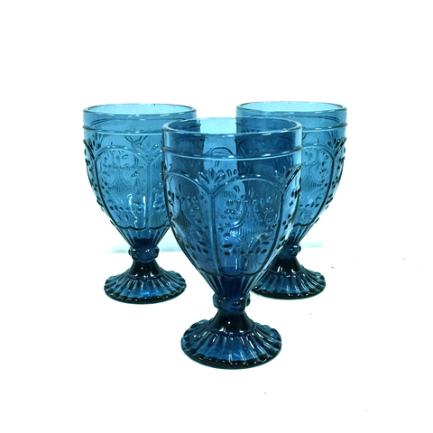 www.classicvintagerentals.com  8031 - Perry Blue Goblets