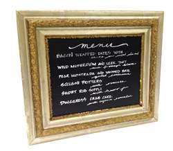 www.classicvintagerentals.com ? 9975 - Silver and Gold Frame, shown as chalkboard